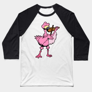 Cartoon flamingo playing the violin Baseball T-Shirt